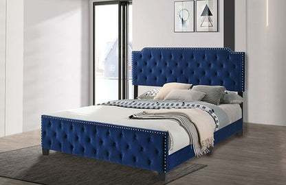 Charlize Contemporary Button Tufted Headboard Bed