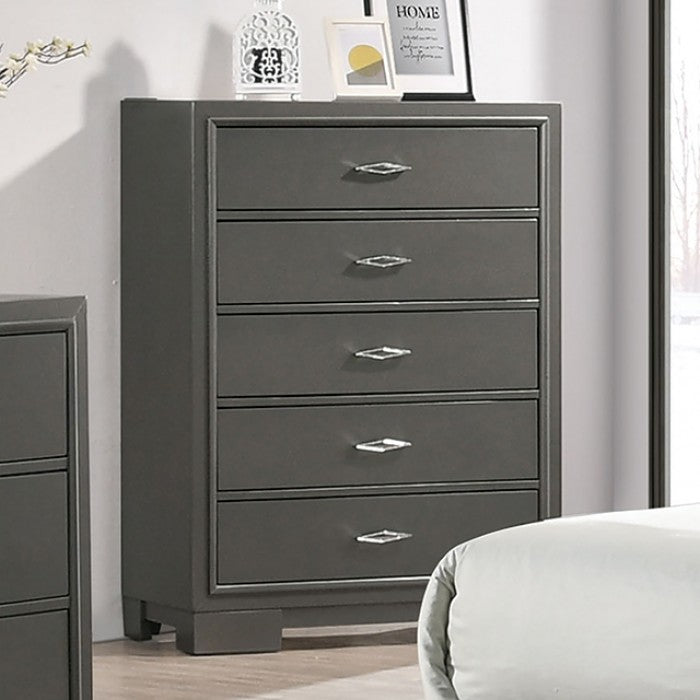 Alison Contemporary Solid Wood Metalic Gray Chest