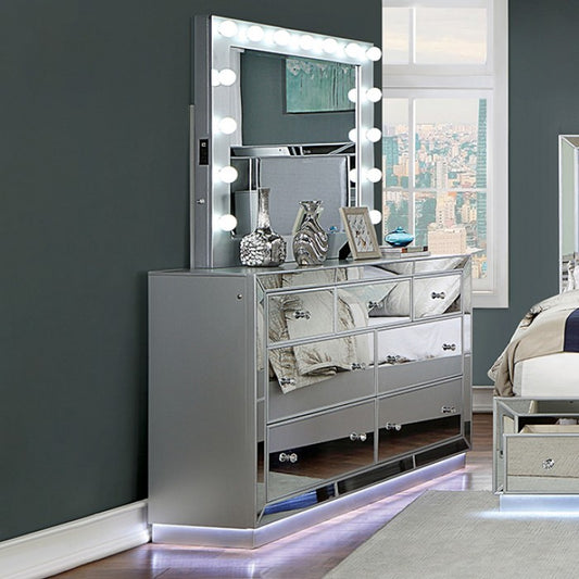 Belladonna Glam Mirror Solid Wood Dresser