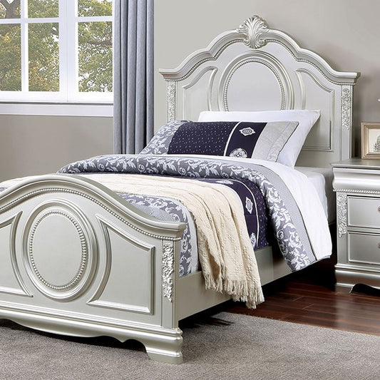 Alecia Transitional Crown Holding Silver Bed