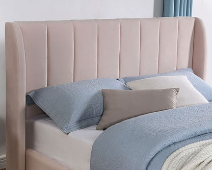 Pearl Contemporary Velvet Light Pink Bed