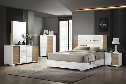 Erlangen Contemporary Metal Solid Wood Bed