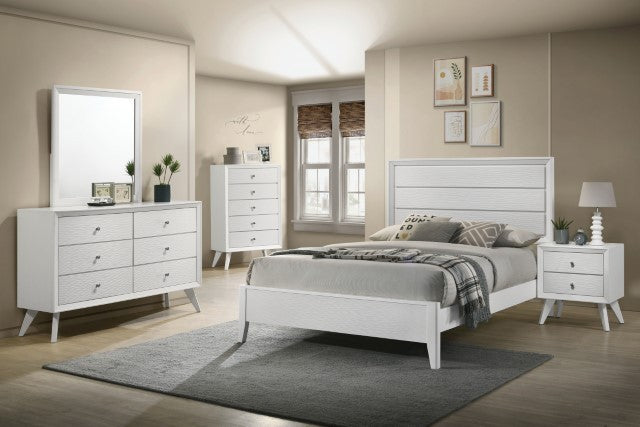 Dortmund Contemporary Solid Wood Wave Texture Bed