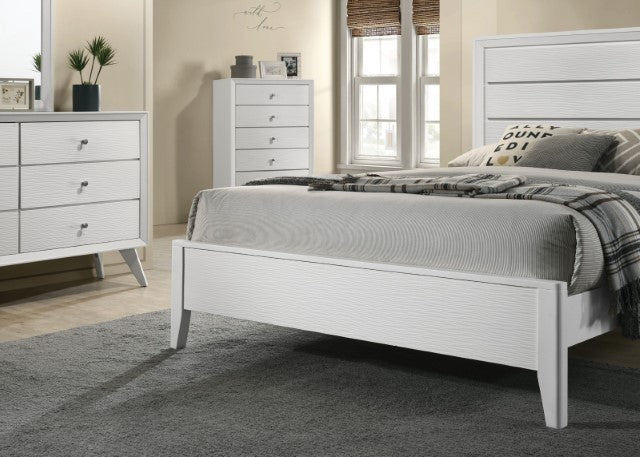 Dortmund Contemporary Solid Wood Wave Texture Bed