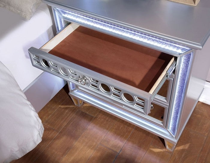 Mairead Glam Mirror Solid Wood Nightstand