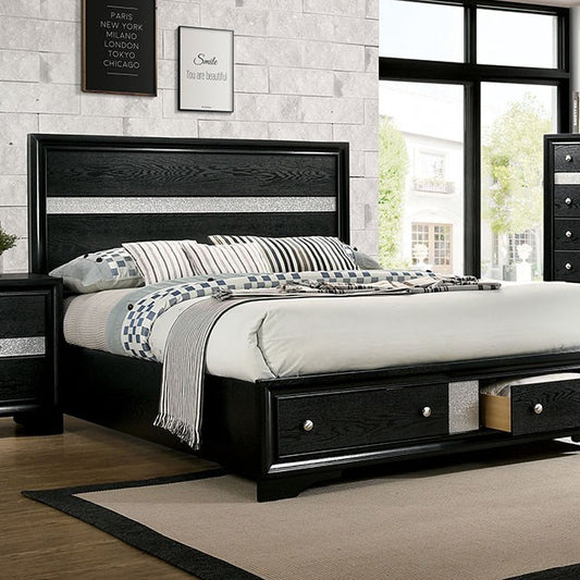 Chrissy Contemporary Solid wood Drawer Bed