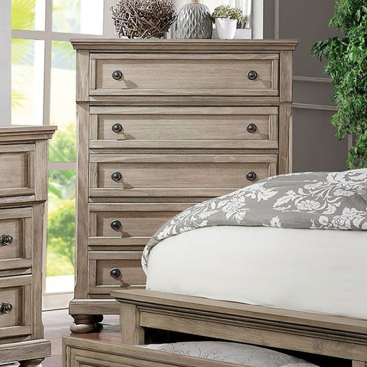 Wells Solid Wood Gray Drawer Chest