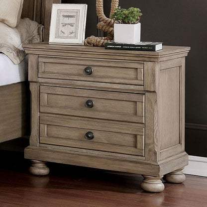 Wells Solid Wood Gray Drawer Nightstand