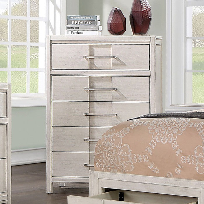 Karla Transitional Solid Wood Footboard Drawers Chest