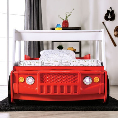 Firestall Red Twin Bed