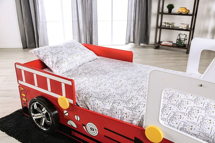 Firestall Red Twin Bed
