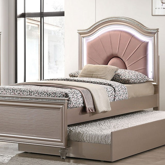 Allie Pearl White Contemporary Bed