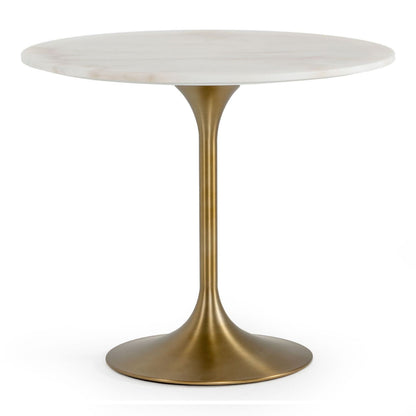 Collins Glam White Marble and Gold Dining Table
