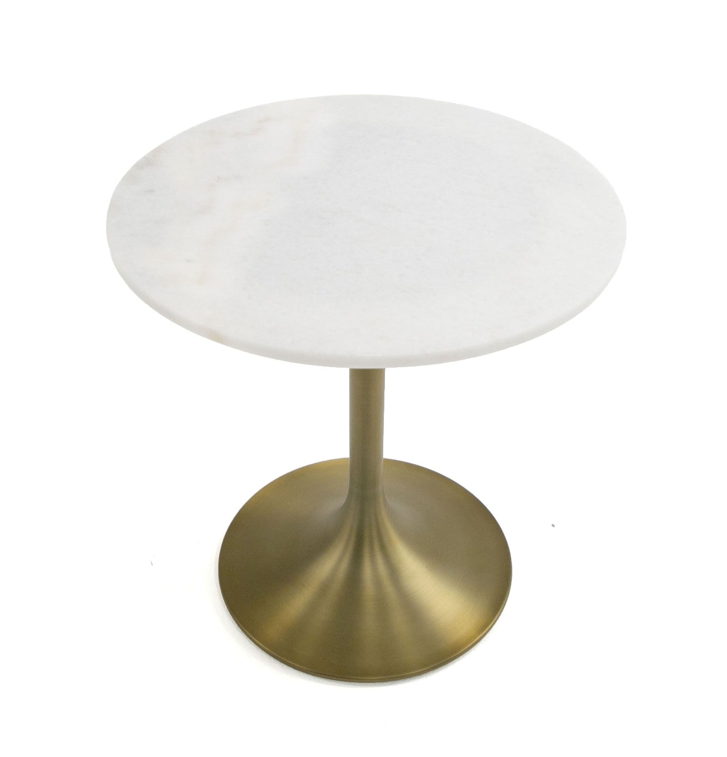 Modrest Collins - Glam White Marble & Gold End Table