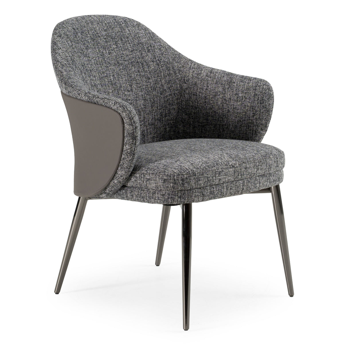 Cora Grey Fabric and Leatherette Dining Chair