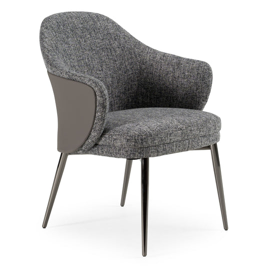 Cora Grey Fabric and Leatherette Dining Chair