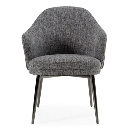 Cora Grey Fabric and Leatherette Dining Chair