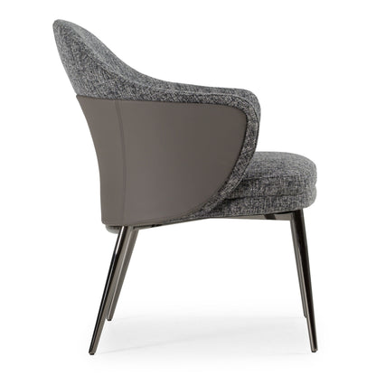 Cora Grey Fabric and Leatherette Dining Chair