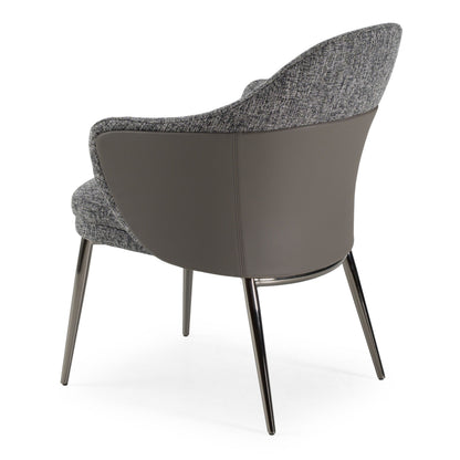 Cora Grey Fabric and Leatherette Dining Chair