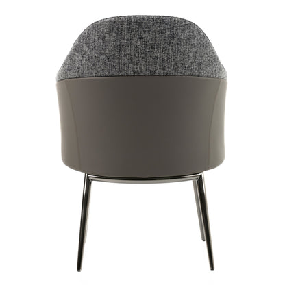 Cora Grey Fabric and Leatherette Dining Chair