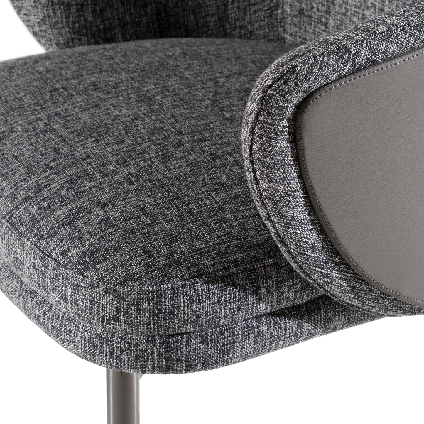 Cora Grey Fabric and Leatherette Dining Chair