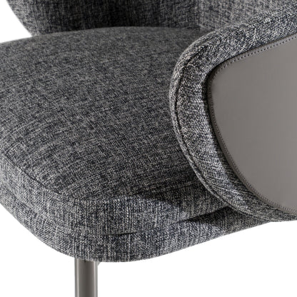 Cora Grey Fabric and Leatherette Dining Chair