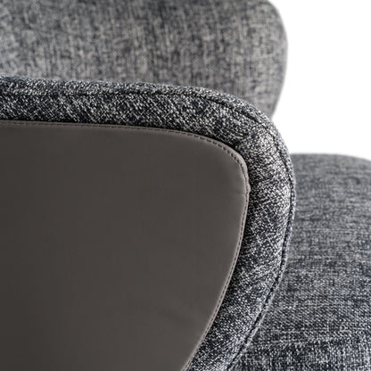 Cora Grey Fabric and Leatherette Dining Chair