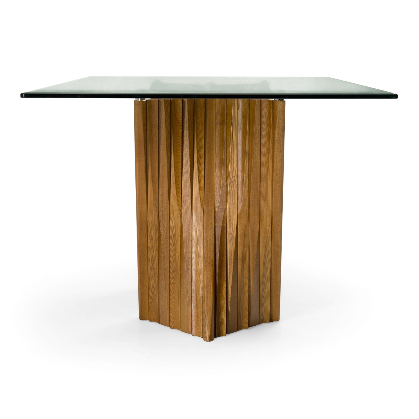 Corbin Walnut and Glass Dining Table