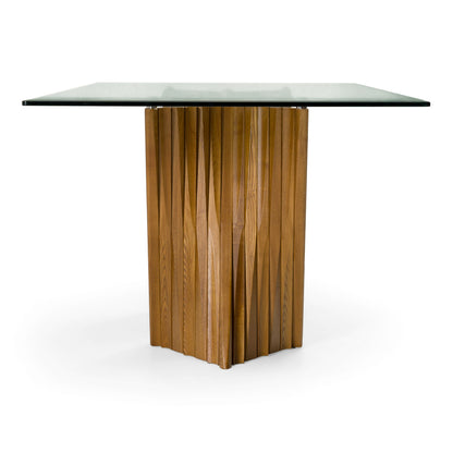 Corbin Walnut and Glass Dining Table