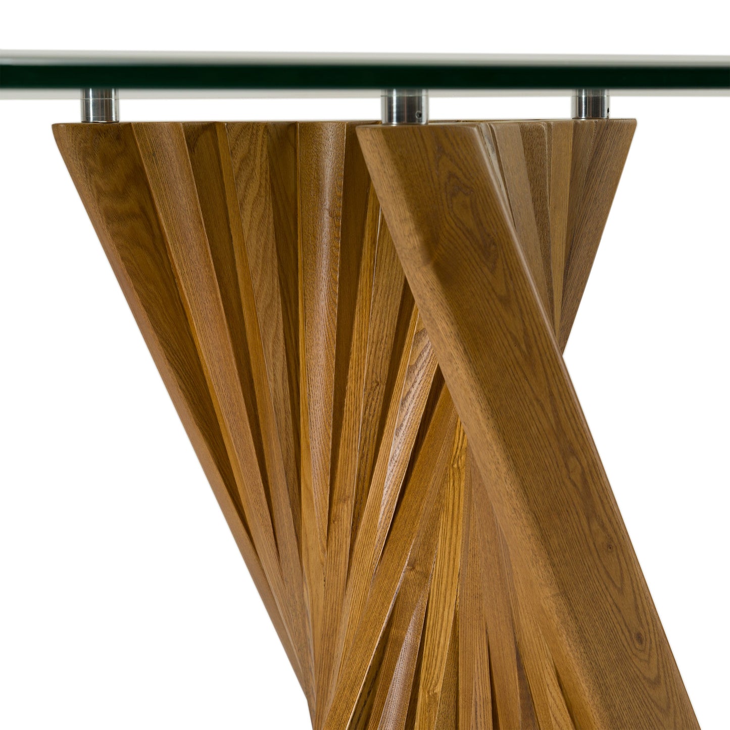 Corbin Walnut and Glass Dining Table