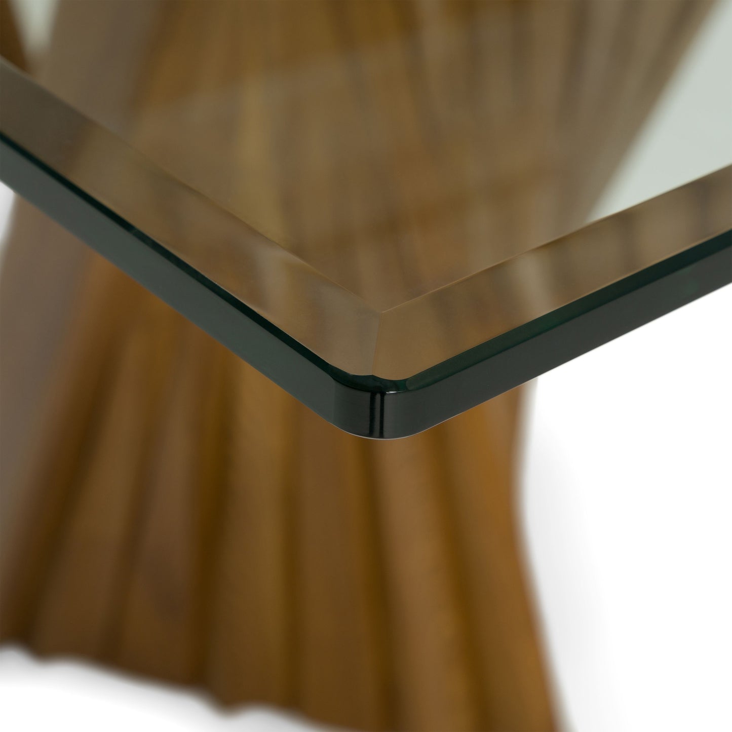 Corbin Walnut and Glass Dining Table