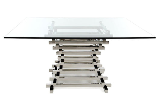 Crawford Clear Glass Square Dining Table