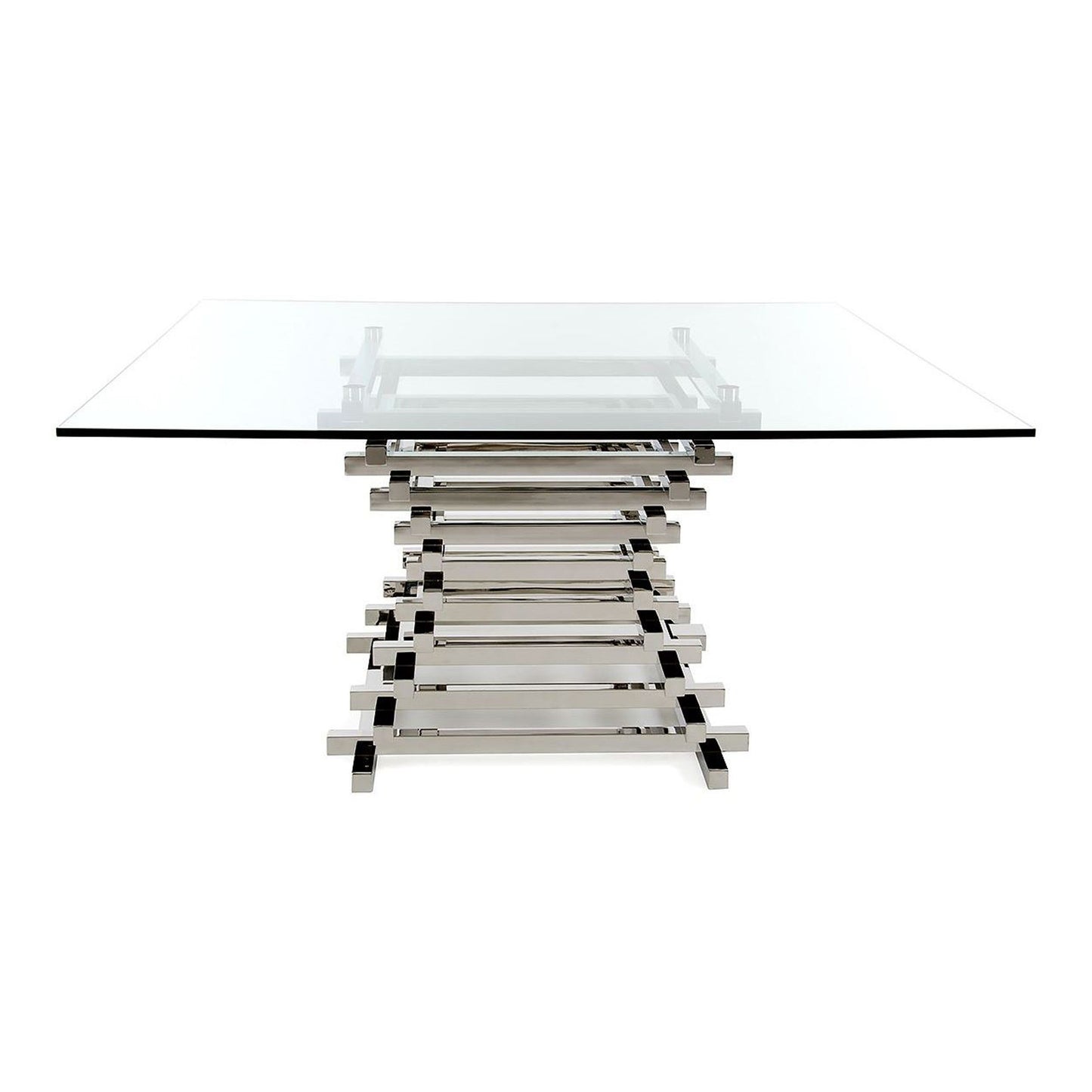 Crawford Clear Glass Square Dining Table