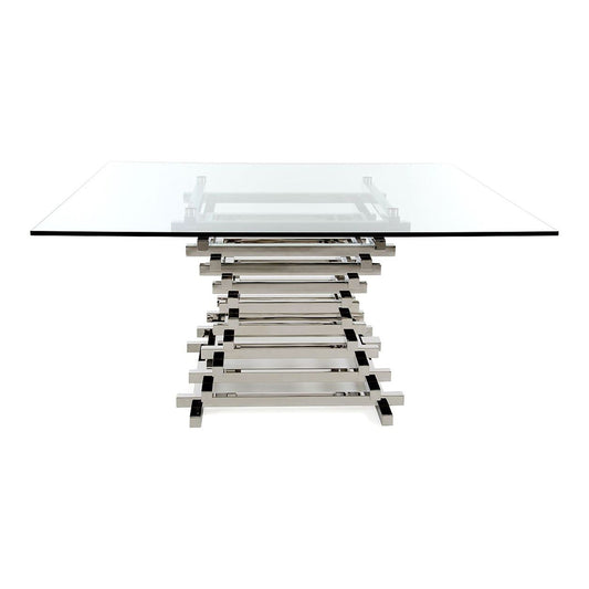 Crawford Clear Glass Square Dining Table