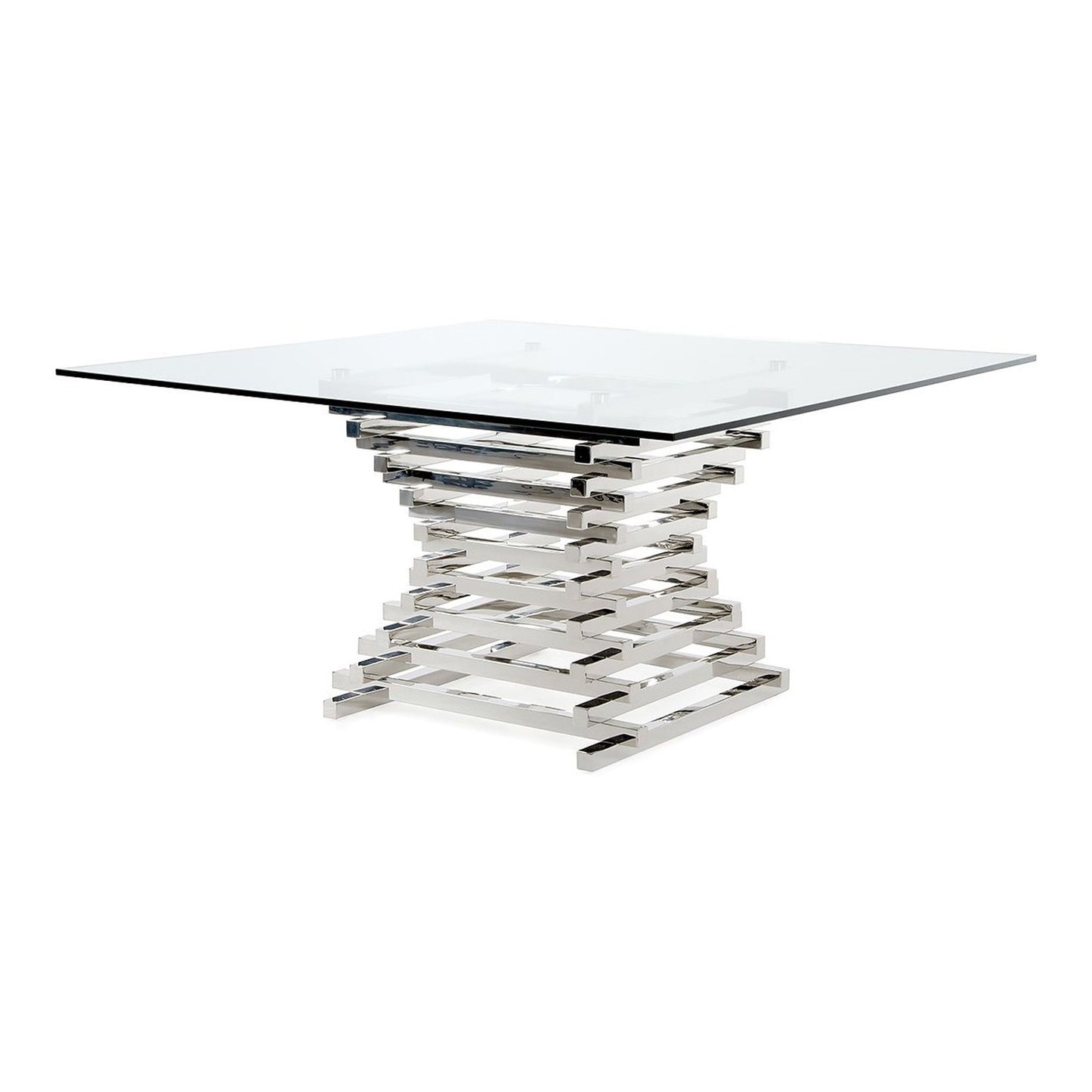 Crawford Clear Glass Square Dining Table
