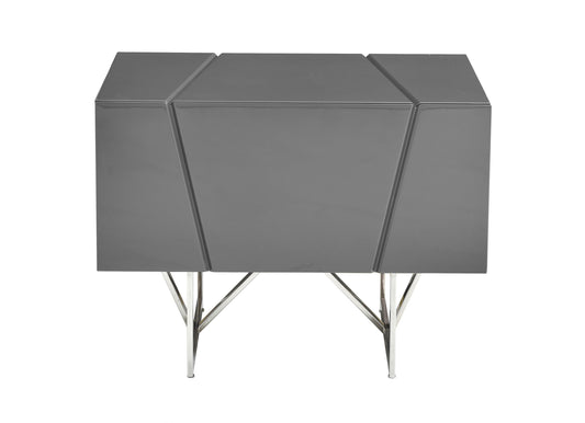 Chrysler High Gloss Grey Nightstand