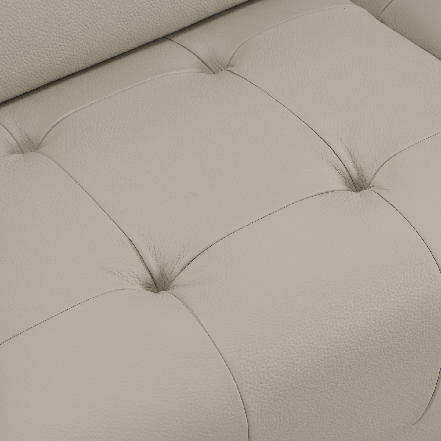 Dalton Modern Italian Light Grey Leather 4‑Seat Sofa with Recliners