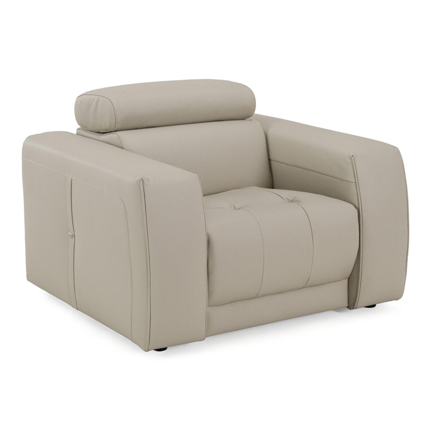 Dalton Modern Italian Light Grey Leather Recliner Chair