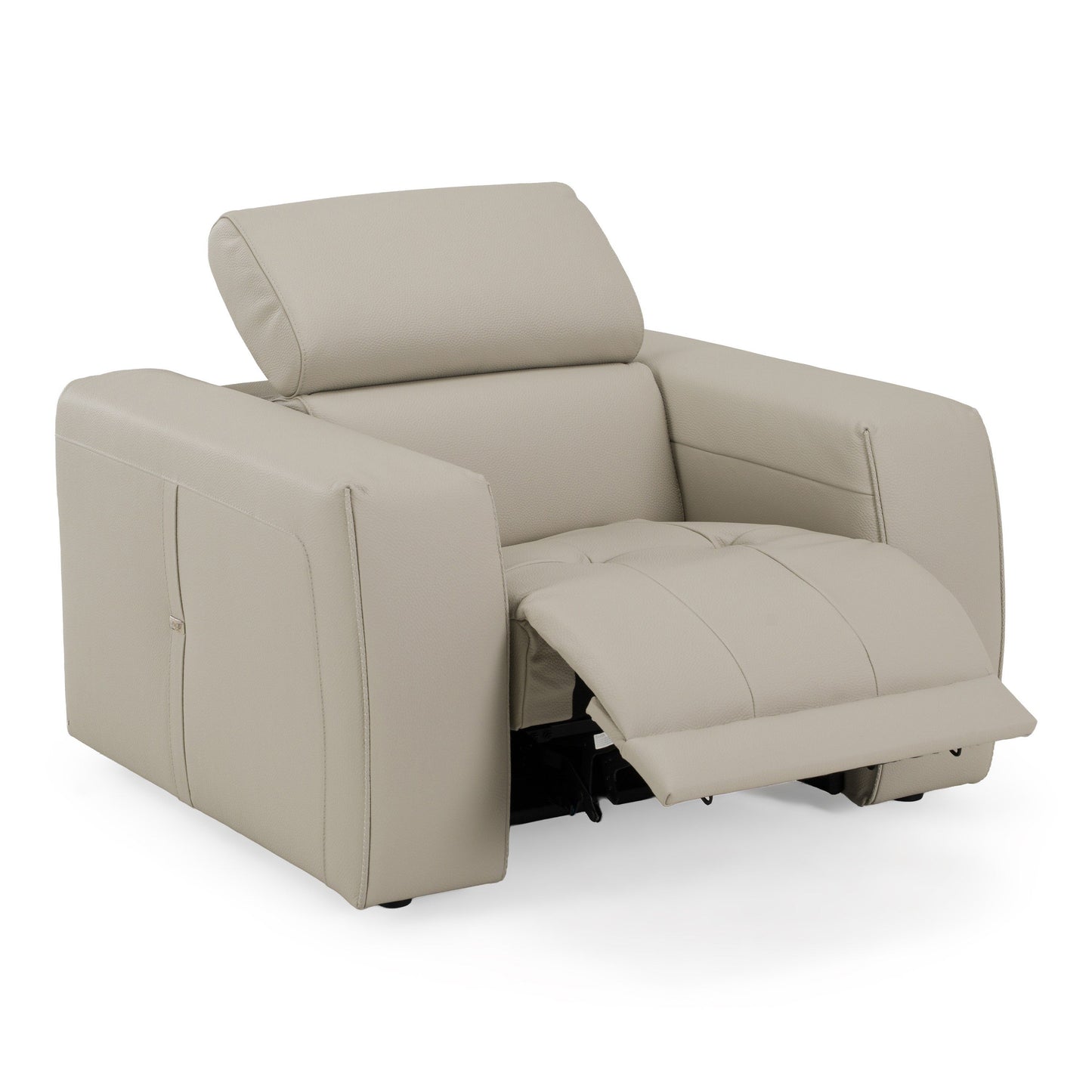 Dalton Modern Italian Light Grey Leather Recliner Chair