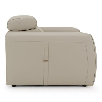 Dalton Modern Italian Light Grey Leather Recliner Chair