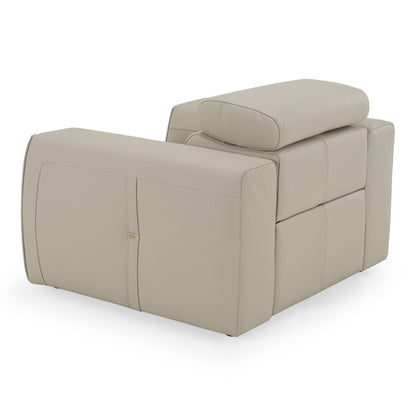 Dalton Modern Italian Light Grey Leather Recliner Chair