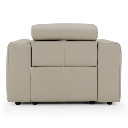 Dalton Modern Italian Light Grey Leather Recliner Chair