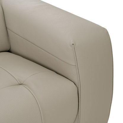 Dalton Modern Italian Light Grey Leather Recliner Chair