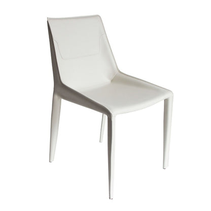 Modrest Halo - Sleek Modern Ivory Saddle Leather Dining Chairs | Sophisticated Dining Space