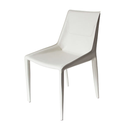 Modrest Halo - Sleek Modern Ivory Saddle Leather Dining Chairs | Sophisticated Dining Space