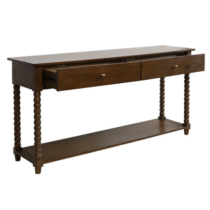 Espresso Two Drawer Console Table