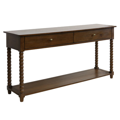Espresso Two Drawer Console Table