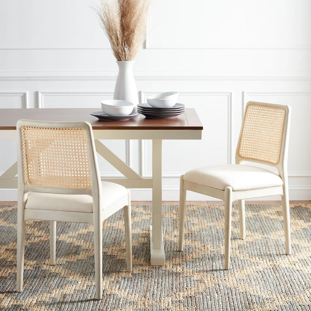 Reinhardt Rattan Dining Chair Set of 2 - Stylish and Durable Seating for a Chic Dining Experience