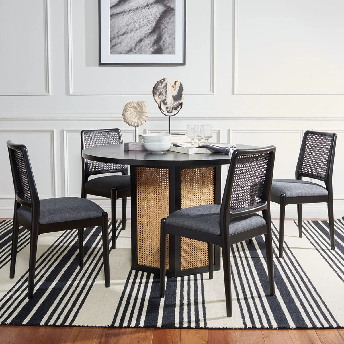 Reinhardt Rattan Dining Chair Set of 2 - Stylish and Durable Seating for a Chic Dining Experience