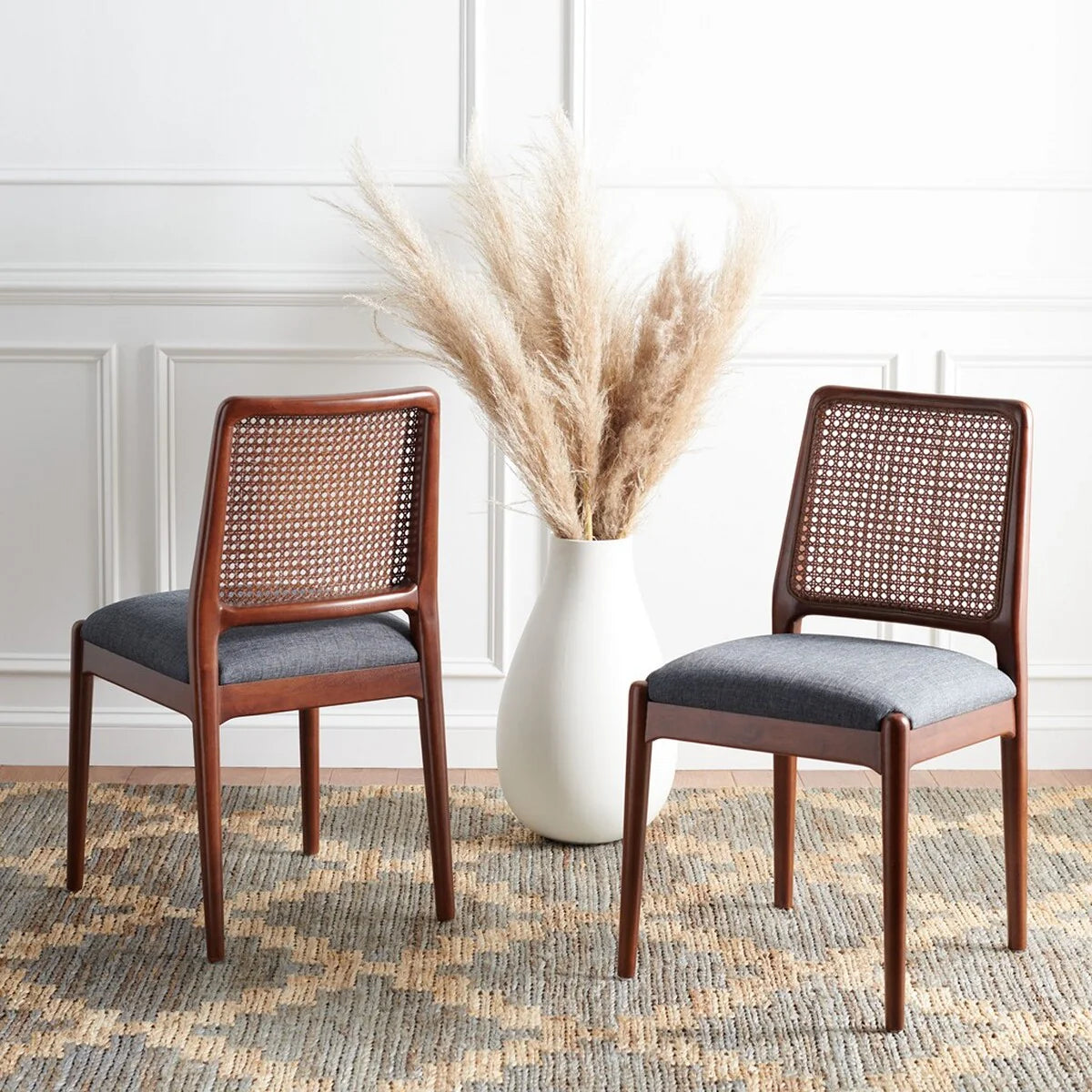 Reinhardt Rattan Dining Chair Set of 2 - Stylish and Durable Seating for a Chic Dining Experience